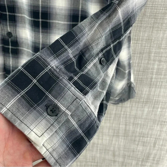 Sun + Stone Plaid Long Sleeve Button Down Shirt Men's XL 8333/10 b - Picture 5 of 11